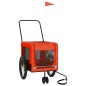 vidaXL Fahrradanhänger Hunde Orange und Schwarz Oxford-Gewebe & Eisen vidaXL Fahrradanhänger Hunde Orange und Schwarz Oxford-Gewebe & Eisen