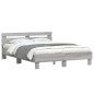 vidaXL Bettgestell mit Kopfteil Grau Sonoma 150x200 cm Holzwerkstoff vidaXL Bettgestell mit Kopfteil Grau Sonoma 150x200 cm Holzwerkstoff