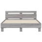 vidaXL Bettgestell mit Kopfteil Grau Sonoma 150x200 cm Holzwerkstoff vidaXL Bettgestell mit Kopfteil Grau Sonoma 150x200 cm Holzwerkstoff