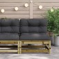 vidaXL Gartensofa ohne Armlehnen mit Kissen Kiefernholz Imprägniert
