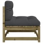 vidaXL Gartensofa ohne Armlehnen mit Kissen Kiefernholz Imprägniert