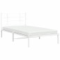 vidaXL Bettgestell mit Kopfteil Metall Weiß 107x203 cm vidaXL Bettgestell mit Kopfteil Metall Weiß 107x203 cm