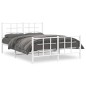 vidaXL Bettgestell mit Kopf- und Fußteil Metall Weiß 135x190 cm vidaXL Bettgestell mit Kopf- und Fußteil Metall Weiß 135x190 cm