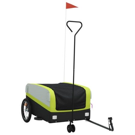vidaXL Fahrradanhänger Schwarz und Grün 45 kg Eisen