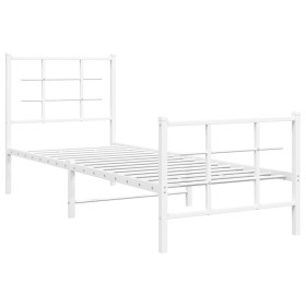 vidaXL Bettgestell mit Kopf- und Fußteil Metall Weiß 80x200 cm