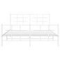vidaXL Bettgestell mit Kopf- und Fußteil Metall Weiß 160x200 cm vidaXL Bettgestell mit Kopf- und Fußteil Metall Weiß 160x200 cm