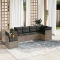 vidaXL 6-tlg. Garten-Sofagarnitur mit Kissen Grau Poly Rattan vidaXL 6-tlg. Garten-Sofagarnitur mit Kissen Grau Poly Rattan