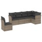 vidaXL 6-tlg. Garten-Sofagarnitur mit Kissen Grau Poly Rattan vidaXL 6-tlg. Garten-Sofagarnitur mit Kissen Grau Poly Rattan