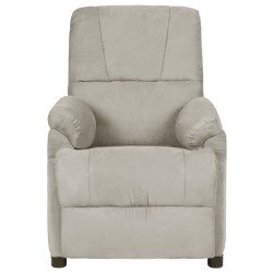 Massagesessel Hellgrau Wildleder-Optik