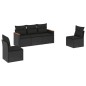 vidaXL 5-tlg. Garten-Sofagarnitur mit Kissen Schwarz Poly Rattan vidaXL 5-tlg. Garten-Sofagarnitur mit Kissen Schwarz Poly Rattan