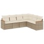 vidaXL 6-tlg. Garten-Sofagarnitur mit Kissen Beige Poly Rattan vidaXL 6-tlg. Garten-Sofagarnitur mit Kissen Beige Poly Rattan