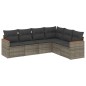 vidaXL 6-tlg. Garten-Sofagarnitur mit Kissen Grau Poly Rattan vidaXL 6-tlg. Garten-Sofagarnitur mit Kissen Grau Poly Rattan