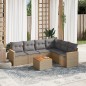 vidaXL 7-tlg. Garten-Sofagarnitur mit Kissen Beige Poly Rattan vidaXL 7-tlg. Garten-Sofagarnitur mit Kissen Beige Poly Rattan