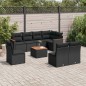 vidaXL 9-tlg. Garten-Sofagarnitur mit Kissen Schwarz Poly Rattan vidaXL 9-tlg. Garten-Sofagarnitur mit Kissen Schwarz Poly Rattan