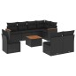vidaXL 9-tlg. Garten-Sofagarnitur mit Kissen Schwarz Poly Rattan vidaXL 9-tlg. Garten-Sofagarnitur mit Kissen Schwarz Poly Rattan