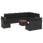 vidaXL 11-tlg. Garten-Sofagarnitur mit Kissen Schwarz Poly Rattan vidaXL 11-tlg. Garten-Sofagarnitur mit Kissen Schwarz Poly Rattan