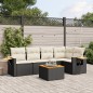 vidaXL 6-tlg. Garten-Sofagarnitur mit Kissen Schwarz Poly Rattan vidaXL 6-tlg. Garten-Sofagarnitur mit Kissen Schwarz Poly Rattan