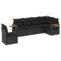 vidaXL 6-tlg. Garten-Sofagarnitur mit Kissen Schwarz Poly Rattan vidaXL 6-tlg. Garten-Sofagarnitur mit Kissen Schwarz Poly Rattan