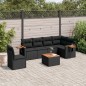vidaXL 7-tlg. Garten-Sofagarnitur mit Kissen Schwarz Poly Rattan vidaXL 7-tlg. Garten-Sofagarnitur mit Kissen Schwarz Poly Rattan