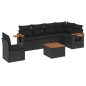 vidaXL 7-tlg. Garten-Sofagarnitur mit Kissen Schwarz Poly Rattan vidaXL 7-tlg. Garten-Sofagarnitur mit Kissen Schwarz Poly Rattan