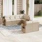 vidaXL 7-tlg. Garten-Sofagarnitur mit Kissen Beige Poly Rattan vidaXL 7-tlg. Garten-Sofagarnitur mit Kissen Beige Poly Rattan