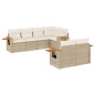 vidaXL 7-tlg. Garten-Sofagarnitur mit Kissen Beige Poly Rattan vidaXL 7-tlg. Garten-Sofagarnitur mit Kissen Beige Poly Rattan