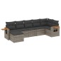 vidaXL 7-tlg. Garten-Sofagarnitur mit Kissen Grau Poly Rattan vidaXL 7-tlg. Garten-Sofagarnitur mit Kissen Grau Poly Rattan