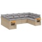 vidaXL 9-tlg. Garten-Sofagarnitur mit Kissen Beige Poly Rattan vidaXL 9-tlg. Garten-Sofagarnitur mit Kissen Beige Poly Rattan