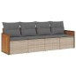 vidaXL 4-tlg. Garten-Sofagarnitur mit Kissen Beige Poly Rattan vidaXL 4-tlg. Garten-Sofagarnitur mit Kissen Beige Poly Rattan