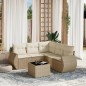 vidaXL 6-tlg. Garten-Sofagarnitur mit Kissen Beige Poly Rattan vidaXL 6-tlg. Garten-Sofagarnitur mit Kissen Beige Poly Rattan