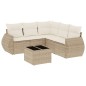 vidaXL 6-tlg. Garten-Sofagarnitur mit Kissen Beige Poly Rattan vidaXL 6-tlg. Garten-Sofagarnitur mit Kissen Beige Poly Rattan