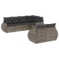 vidaXL 7-tlg. Garten-Sofagarnitur mit Kissen Grau Poly Rattan vidaXL 7-tlg. Garten-Sofagarnitur mit Kissen Grau Poly Rattan