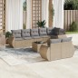 vidaXL 9-tlg. Garten-Sofagarnitur mit Kissen Beige Poly Rattan vidaXL 9-tlg. Garten-Sofagarnitur mit Kissen Beige Poly Rattan