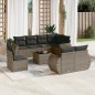 vidaXL 9-tlg. Garten-Sofagarnitur mit Kissen Grau Poly Rattan vidaXL 9-tlg. Garten-Sofagarnitur mit Kissen Grau Poly Rattan
