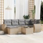 vidaXL 7-tlg. Garten-Sofagarnitur mit Kissen Beige Poly Rattan vidaXL 7-tlg. Garten-Sofagarnitur mit Kissen Beige Poly Rattan