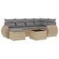 vidaXL 7-tlg. Garten-Sofagarnitur mit Kissen Beige Poly Rattan vidaXL 7-tlg. Garten-Sofagarnitur mit Kissen Beige Poly Rattan