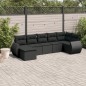 vidaXL 7-tlg. Garten-Sofagarnitur mit Kissen Schwarz Poly Rattan vidaXL 7-tlg. Garten-Sofagarnitur mit Kissen Schwarz Poly Rattan