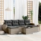 vidaXL 7-tlg. Garten-Sofagarnitur mit Kissen Grau Poly Rattan vidaXL 7-tlg. Garten-Sofagarnitur mit Kissen Grau Poly Rattan