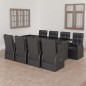 vidaXL 9-tlg. Garten-Essgruppe mit Kissen Poly Rattan Schwarz vidaXL 9-tlg. Garten-Essgruppe mit Kissen Poly Rattan Schwarz
