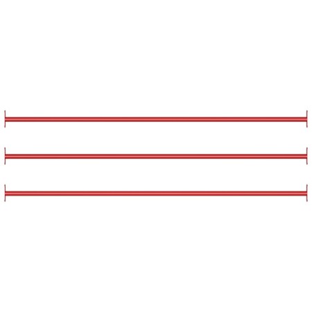 vidaXL Turnstangen 3 Stk. 125 cm Stahl Rot