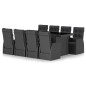 vidaXL 9-tlg. Garten-Essgruppe mit Kissen Poly Rattan Schwarz vidaXL 9-tlg. Garten-Essgruppe mit Kissen Poly Rattan Schwarz