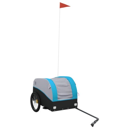vidaXL Fahrradanhänger Schwarz und Blau 30 kg Eisen