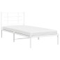 vidaXL Bettgestell mit Kopfteil Metall Weiß 90x190 cm vidaXL Bettgestell mit Kopfteil Metall Weiß 90x190 cm