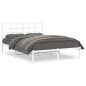 vidaXL Bettgestell mit Kopfteil Metall Weiß 135x190 cm vidaXL Bettgestell mit Kopfteil Metall Weiß 135x190 cm