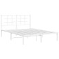 vidaXL Bettgestell mit Kopfteil Metall Weiß 135x190 cm vidaXL Bettgestell mit Kopfteil Metall Weiß 135x190 cm
