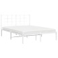 vidaXL Bettgestell mit Kopfteil Metall Weiß 135x190 cm vidaXL Bettgestell mit Kopfteil Metall Weiß 135x190 cm