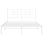 vidaXL Bettgestell mit Kopfteil Metall Weiß 135x190 cm vidaXL Bettgestell mit Kopfteil Metall Weiß 135x190 cm