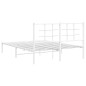 vidaXL Bettgestell mit Kopfteil Metall Weiß 135x190 cm vidaXL Bettgestell mit Kopfteil Metall Weiß 135x190 cm