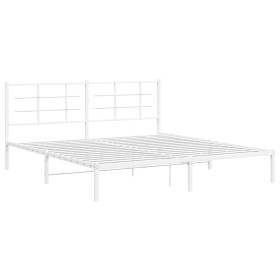 vidaXL Bettgestell mit Kopfteil Metall Weiß 180x200 cm