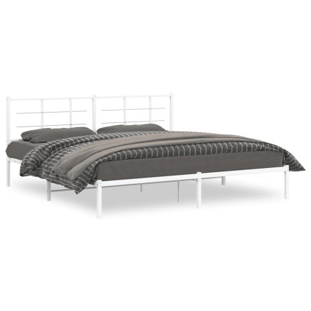 vidaXL Bettgestell mit Kopfteil Metall Weiß 193x203 cm